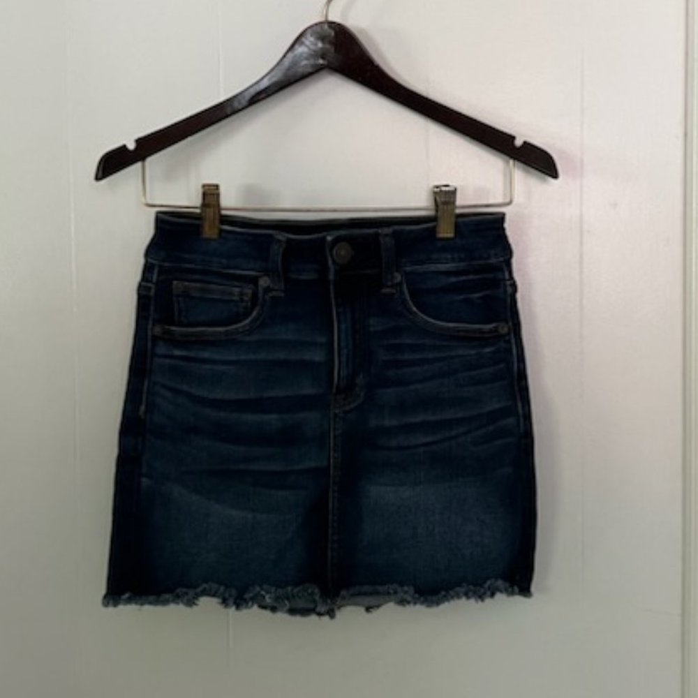 Dark Wash American Eagle Denim Mini Skirt